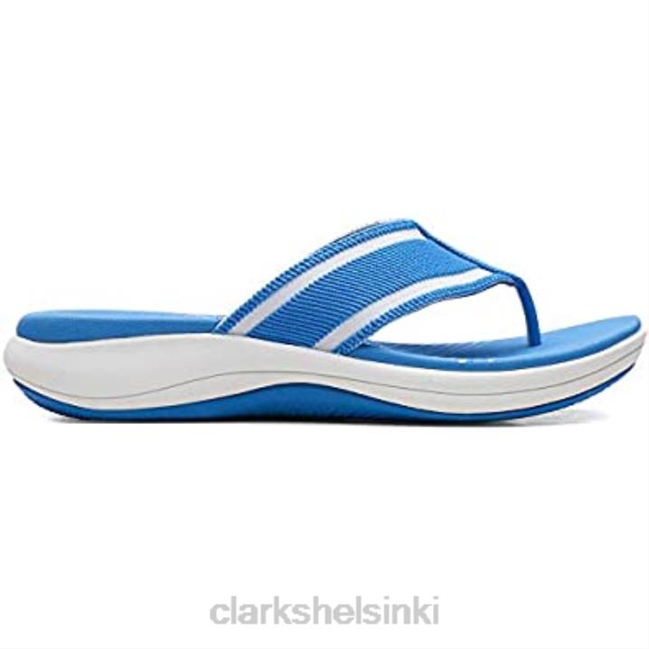 naisten mira palm flip-flop clarks sininen yhdistelmätekstiili Clarks naiset 2DHN245 sininen yhdistelmätekstiili
