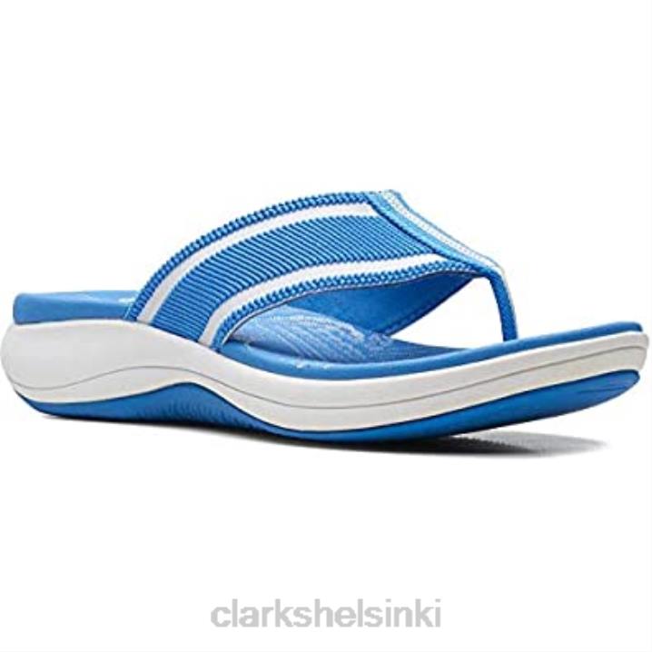 naisten mira palm flip-flop clarks sininen yhdistelmätekstiili Clarks naiset 2DHN245 sininen yhdistelmätekstiili