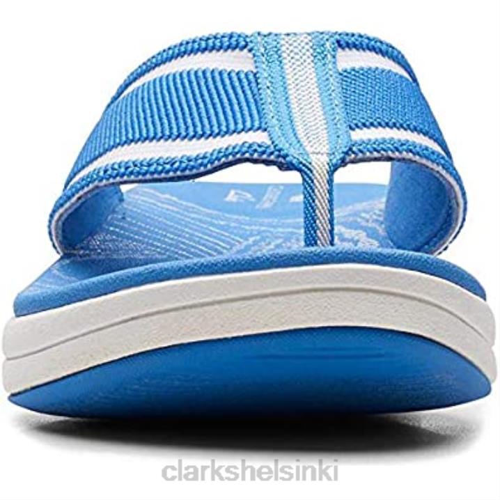 naisten mira palm flip-flop clarks sininen yhdistelmätekstiili Clarks naiset 2DHN245 sininen yhdistelmätekstiili