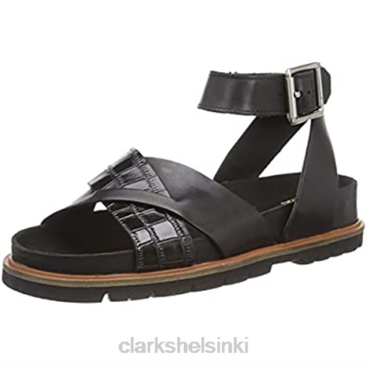 naisten orianna cross sandaalit clarks musta kombi nahka Clarks naiset 2DHN415 musta kombi nahka