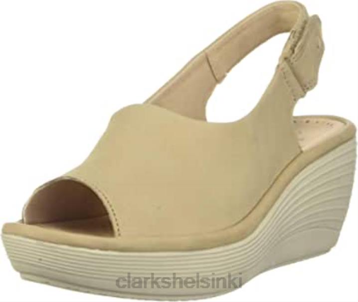 naisten reedly shaina wedge sandaali clarks sand nubuck Clarks naiset 2DHN1167 hiekka nubukki