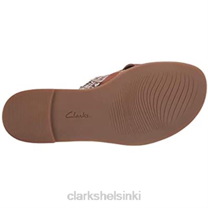 naisten reyna weave litteät sandaalit clarks tan nahka metallinen yhdistelmä Clarks naiset 2DHN423 vaaleanruskea nahkainen metallinen yhdistelmä