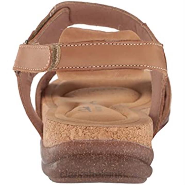 naisten roseville mae litteät sandaalit vaaleanruskeat nahkaiset clarks Clarks naiset 2DHN1686