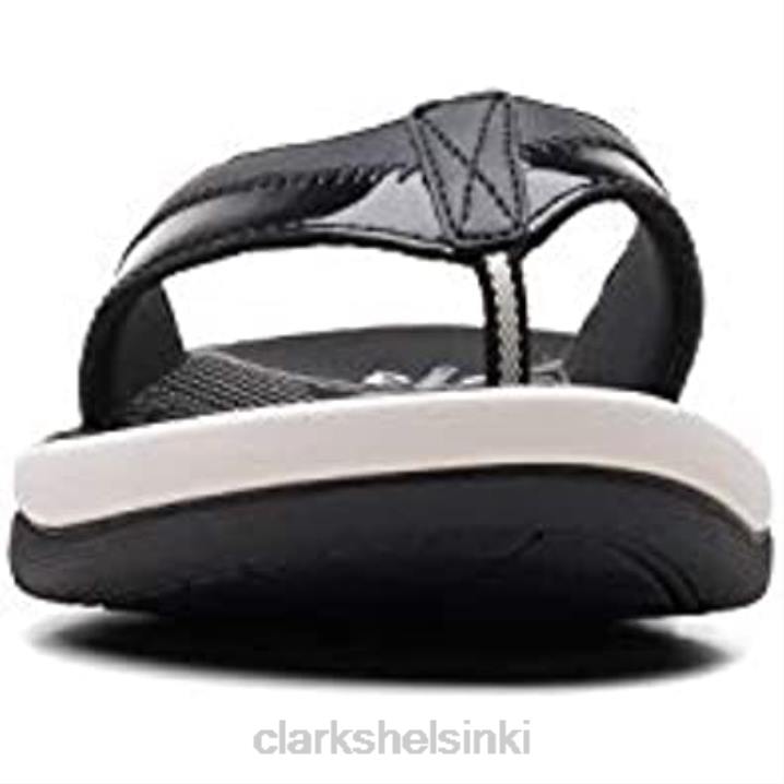 naisten sunlabyrintti surffailla flip-flop clarks musta synteettinen patentti Clarks naiset 2DHN623 musta synteettinen patentti