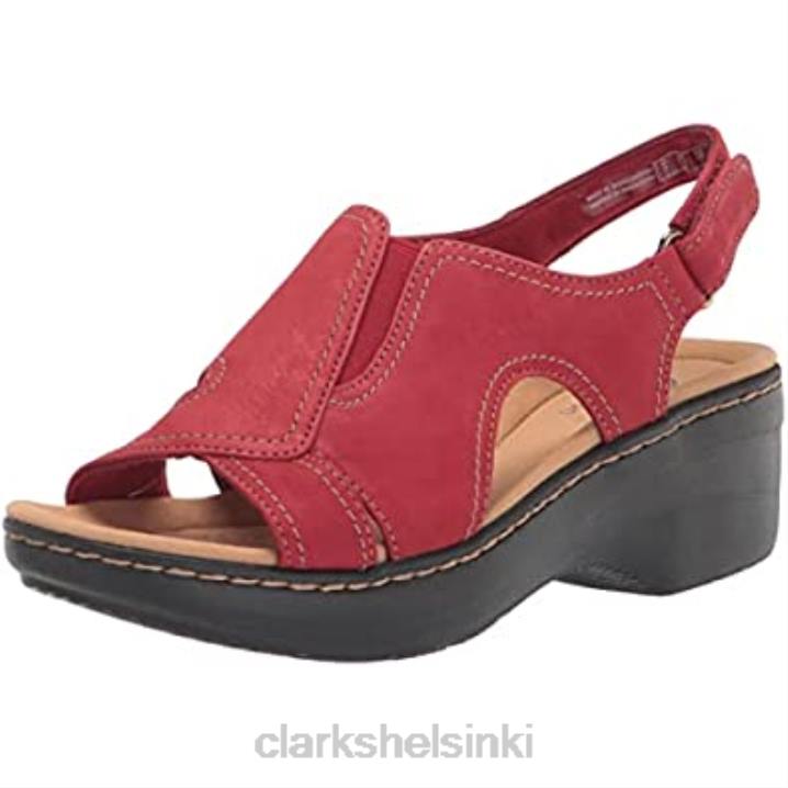 punainen nahkainen clarks naisten merliah-tyylinen kiila sandaali Clarks naiset 2DHN2920 punainen nahka