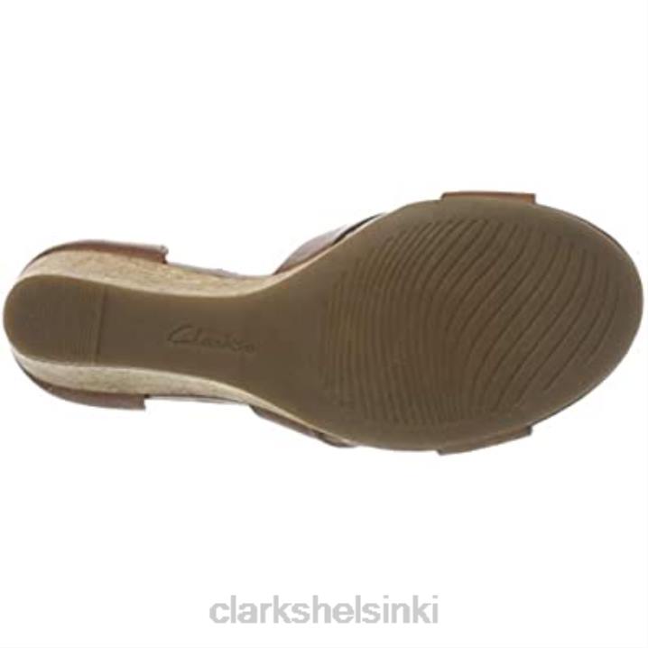 ruskea nahkainen clarks naisten margee gracie -korkoinen sandaali Clarks naiset 2DHN2888 ruskea nahka