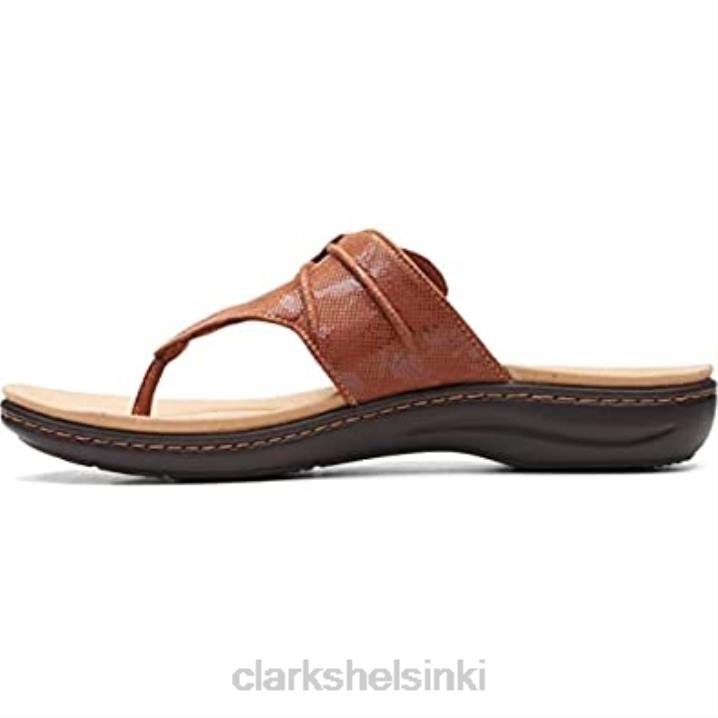 ruskea tekstiili clarks naisten laurieann rae litteät sandaalit Clarks naiset 2DHN2720