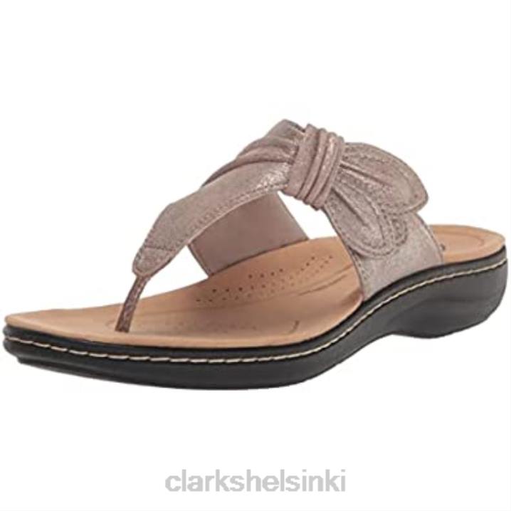 taupe metallinen synteettinen naisten laurieann rae litteä sandaali clarks Clarks naiset 2DHN428