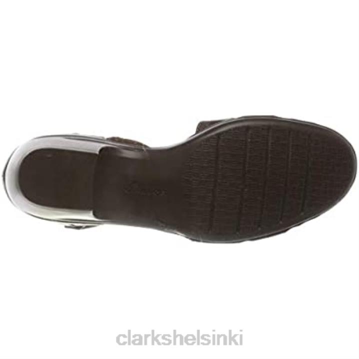 tummanruskea nahkainen yhdistelmä clarks naisten 261 600764 emily daisy korkokengät Clarks naiset 2DHN643