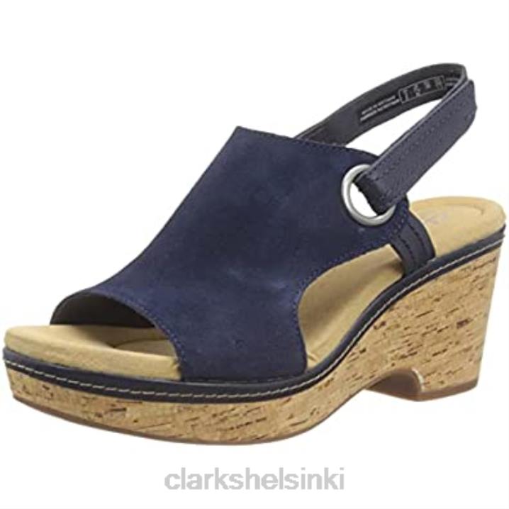 tummansininen mokkanahka clarks naisten giselle-merisandaali Clarks naiset 2DHN544 laivastonsininen mokka
