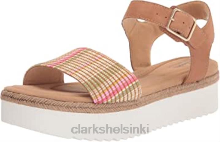 vaaleanruskea combi clarks naisten Lana shore litteä sandaali Clarks naiset 2DHN1352 vaalea rusketuskombi