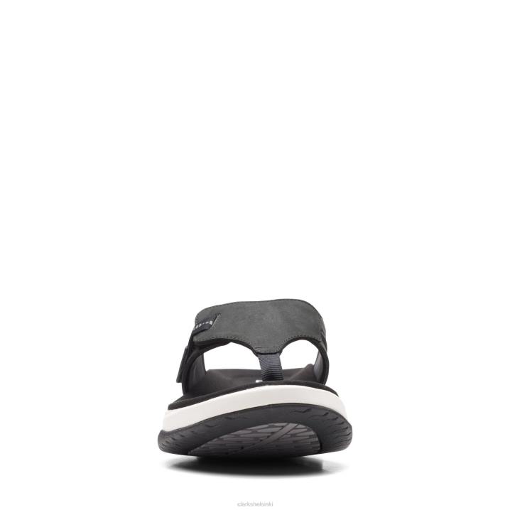 wave 20 merimusta nahka/nubukki yhdistelmäklarkit Clarks naiset 2DHN3294 musta nahka/nubukki yhdistelmä