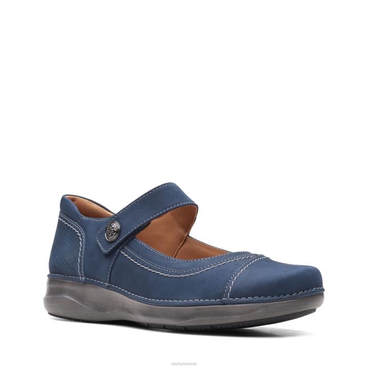 appley walk clarks navy nubuck Clarks naiset 2DHN3287 laivaston nubukki