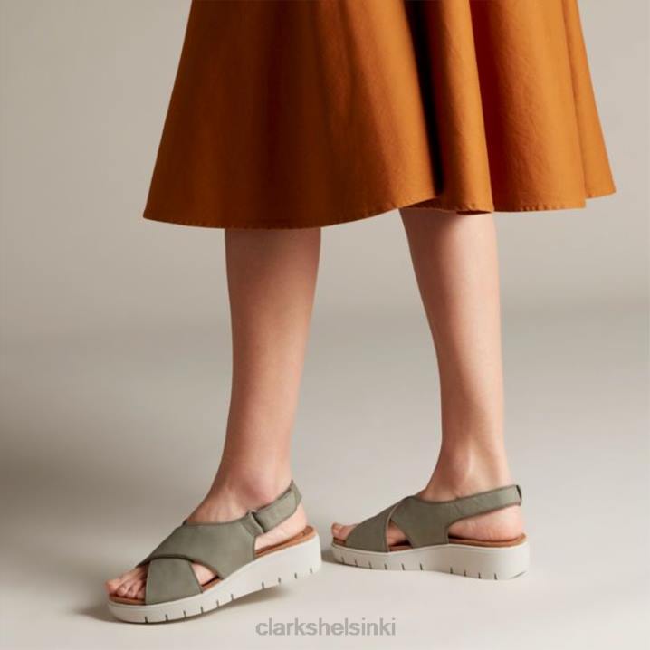 clarks sage nubuck un karely aurinkosalvia nubuck Clarks naiset 2DHN5209 salvia nubukki