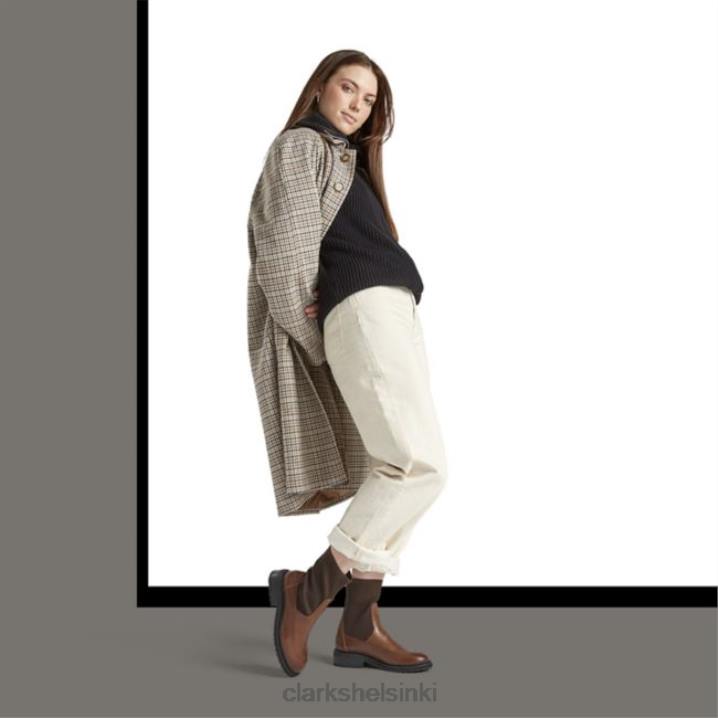 clarks tilham neuloa tummanruskea nahka tumma rusketus nahka Clarks naiset 2DHN5306 tummanruskea nahka