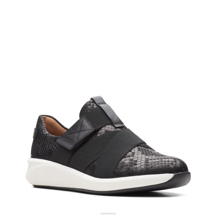 clarks un rio hihna musta käärme Clarks naiset 2DHN3298 musta käärme