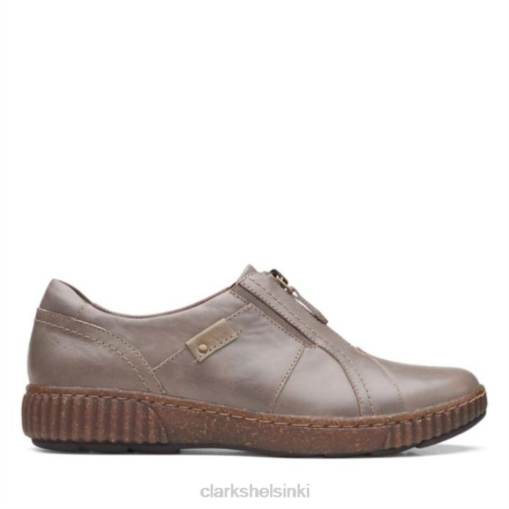 darktaupe nahka magnolia vetoketju darktaupe nahka clarks Clarks naiset 2DHN6124 tummaa nahkaa