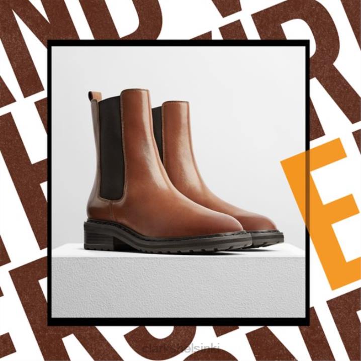 clarks tummanruskea nahka tilham chelsea tummanruskea nahka Clarks naiset 2DHN5305 tummanruskea nahka