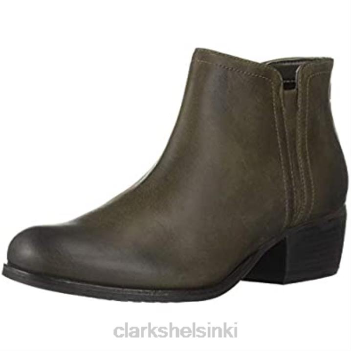 clarks oliivinahkainen naisten maypearl ramie -muotisaappaat Clarks naiset 2DHN2481 oliivi nahkaa