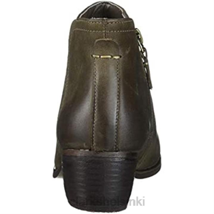 clarks oliivinahkainen naisten maypearl ramie -muotisaappaat Clarks naiset 2DHN2481 oliivi nahkaa