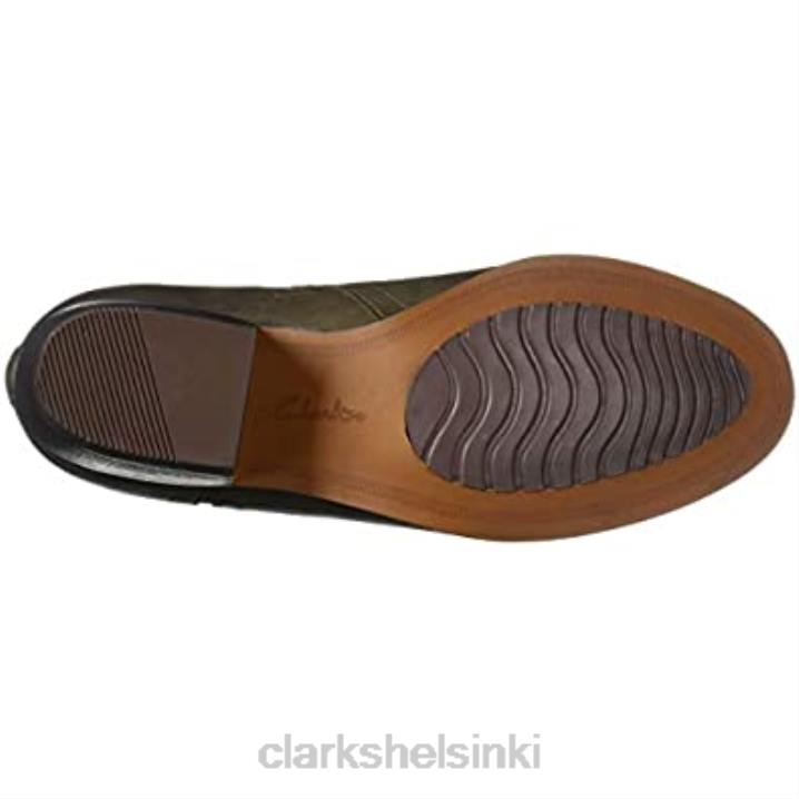 clarks oliivinahkainen naisten maypearl ramie -muotisaappaat Clarks naiset 2DHN2481 oliivi nahkaa