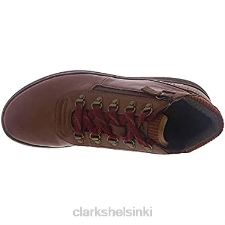 clarks tummanruskea nahka nalle mid naisten saappaat Clarks naiset 2DHN33 tummanruskea nahka
