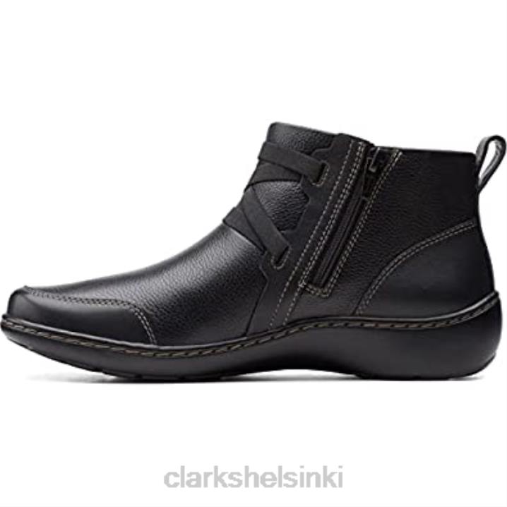 musta nahkainen clarks naisten cora blossom -saappaat Clarks naiset 2DHN1219 musta nahka