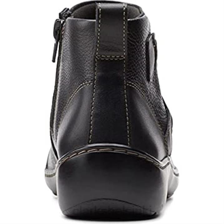 musta nahkainen clarks naisten cora blossom -saappaat Clarks naiset 2DHN1219 musta nahka