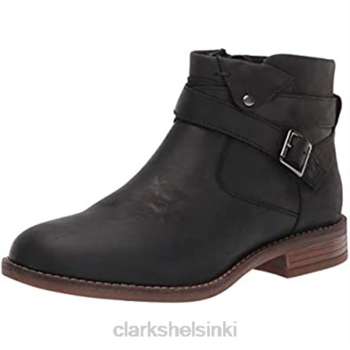 clarks musta nahkainen naisten camzdime-nilkkurit Clarks naiset 2DHN457 musta nahka