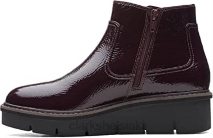 clarks naisten airabell-tyylinen nilkkurit viininpunainen patentti Clarks naiset 2DHN754 viininpunainen patentti