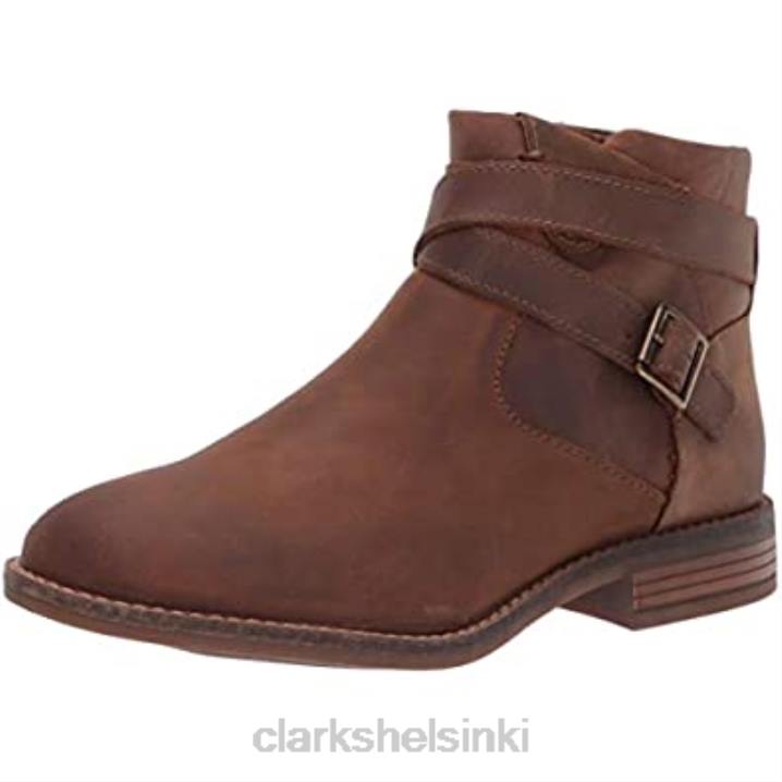 clarks naisten camzdime-nilkkurit tummanruskeaa nahkaa Clarks naiset 2DHN2866 tummanruskea nahka