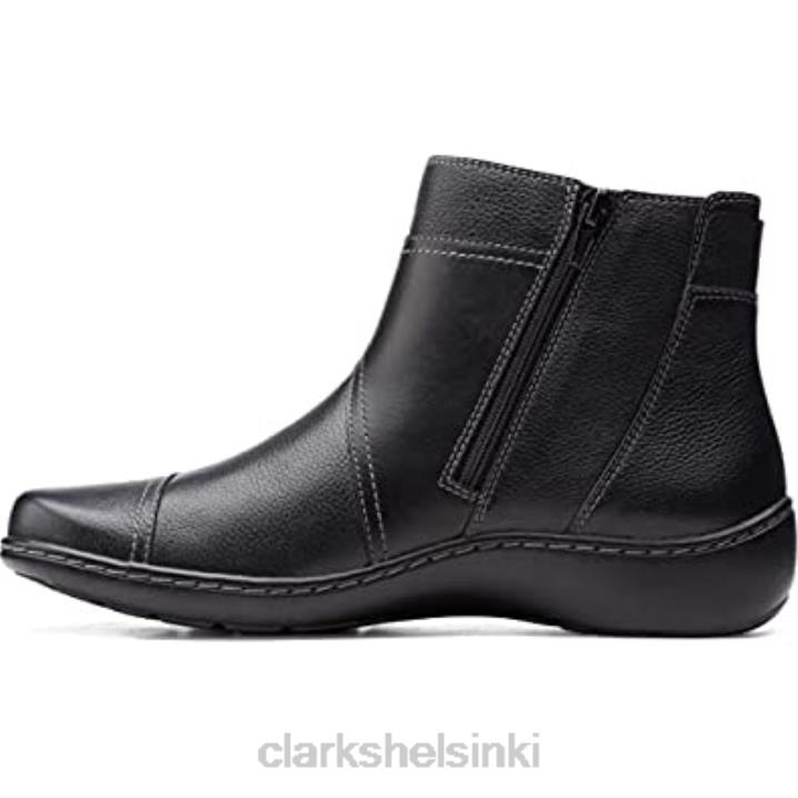 clarks naisten cora trooppinen nahka metallinen nilkkurit musta nahka Clarks naiset 2DHN1682 musta nahka