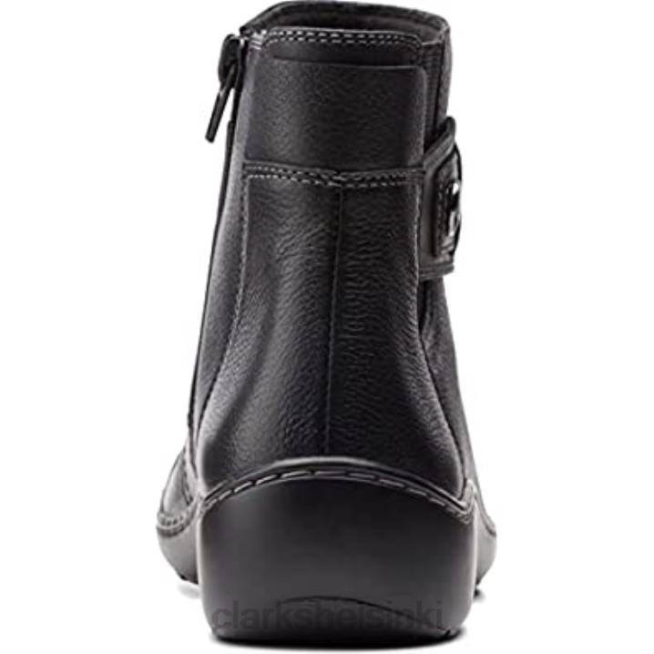 clarks naisten cora trooppinen nahka metallinen nilkkurit musta nahka Clarks naiset 2DHN1682 musta nahka