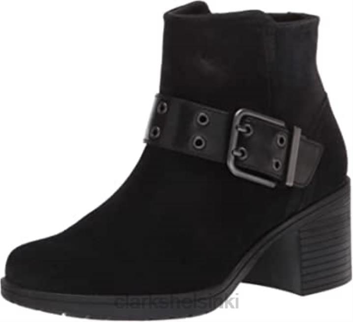 musta mokkanahka combi clarks naisten Hollis star -nilkkurit Clarks naiset 2DHN1032 musta mokkanahka yhdistelmä