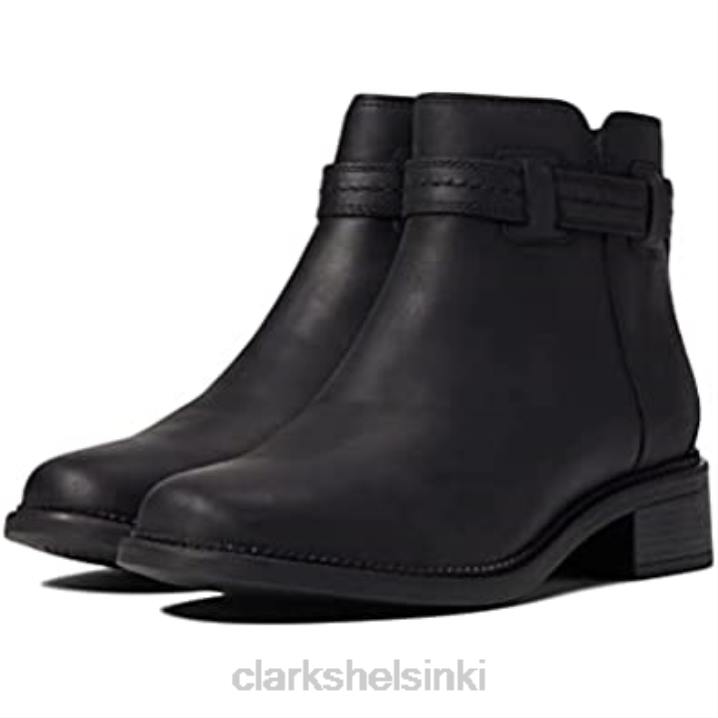 musta nahkainen clarks naisten maye ease-nilkkurit Clarks naiset 2DHN1875 musta nahka