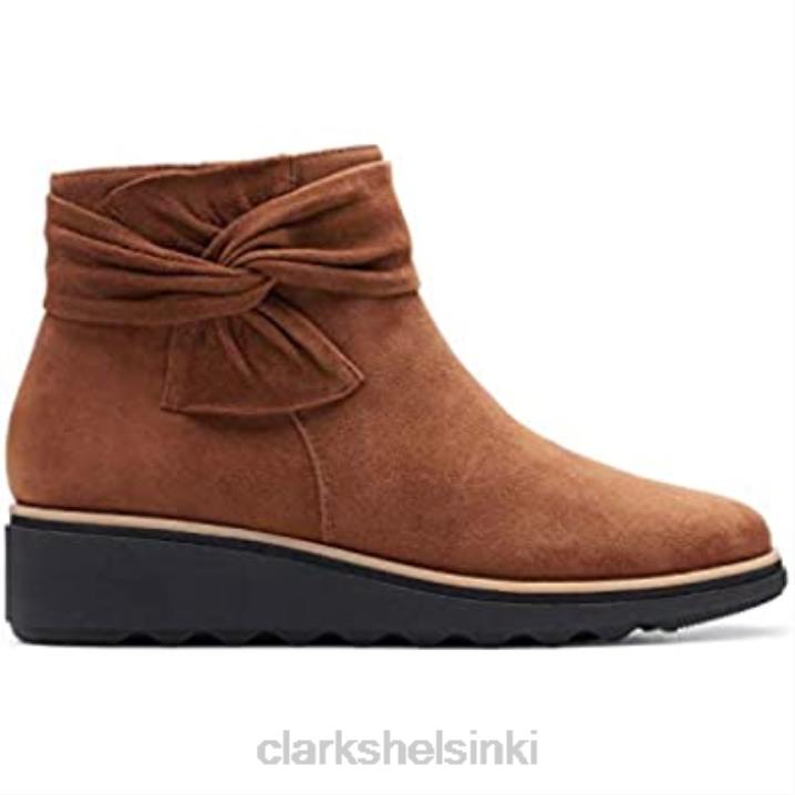 naisten sharon salon nilkkurit tumma rusketus mokkanahka clarks Clarks naiset 2DHN2084