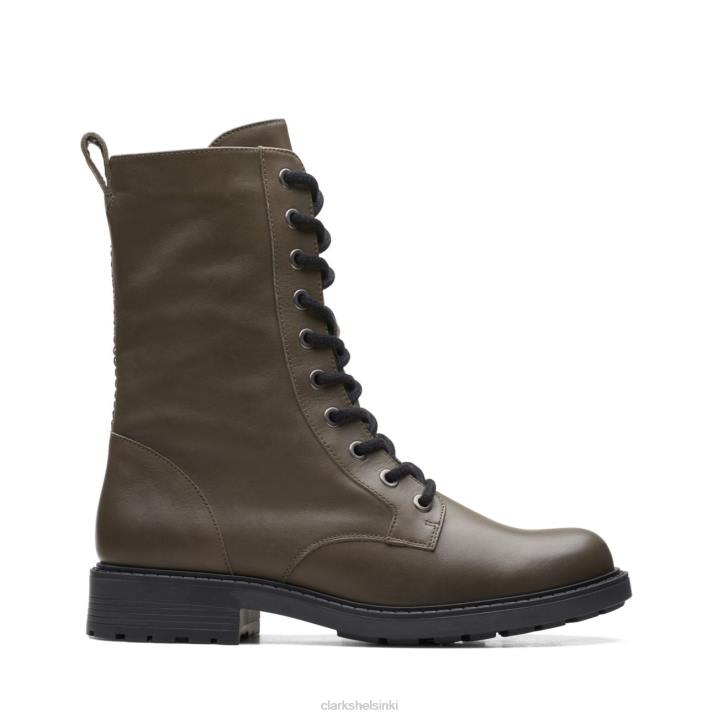 clarks tumma oliivi nahka orinoco 2 style tumma oliivi nahka Clarks naiset 2DHN5257 tummaa oliivi nahkaa