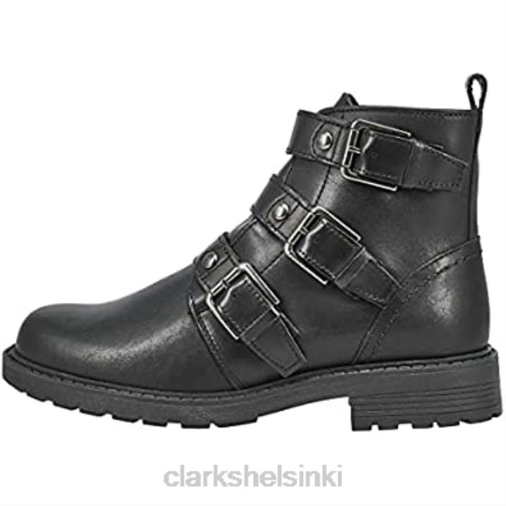 mustat nahkaiset naisten orinoco2-nastalliset moottoripyörän saappaat Clarks naiset 2DHN324 musta nahka