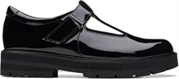 clarks prague brill nuorten nahkakengät musta patentti Clarks sukupuolineutraali 2DHN2690