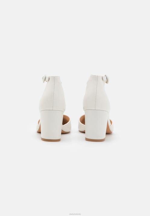 nahkaiset klassiset korkokengät clarks white Clarks sukupuolineutraali 2DHN7013 valkoinen