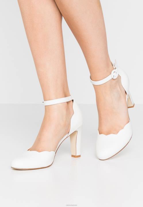 clarks nahkapumput korkokengät valkoiset Clarks sukupuolineutraali 2DHN7042 valkoinen