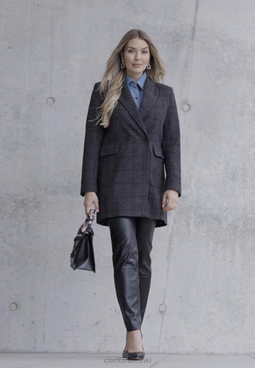 mustat clarks cassedy-korkokengät Clarks sukupuolineutraali 2DHN6979 musta