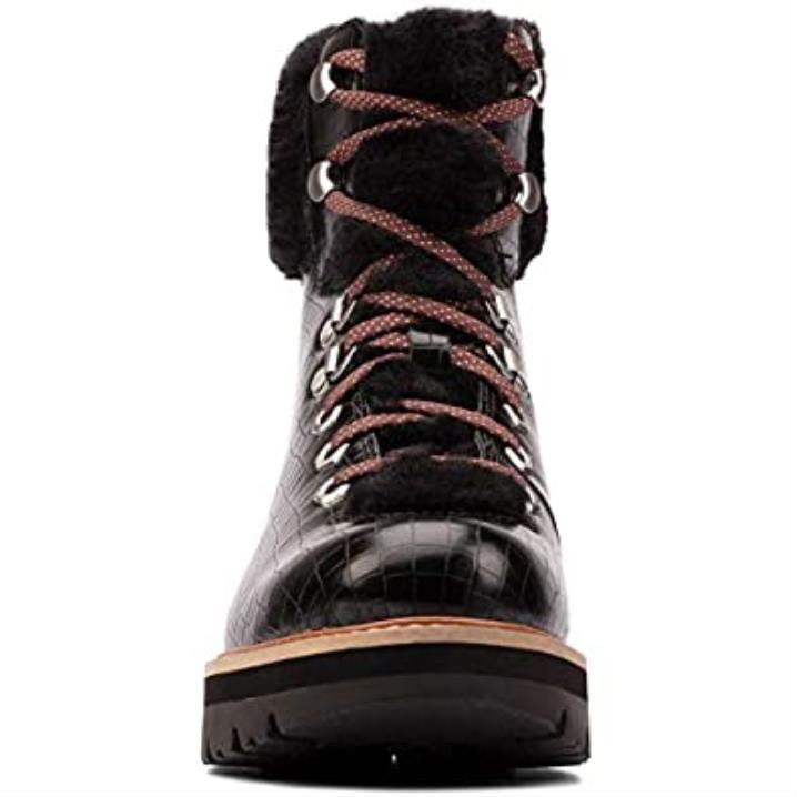 orianna hiker tumma rusketus nahka clarks musta krokotiili Clarks sukupuolineutraali 2DHN1207 musta krokko